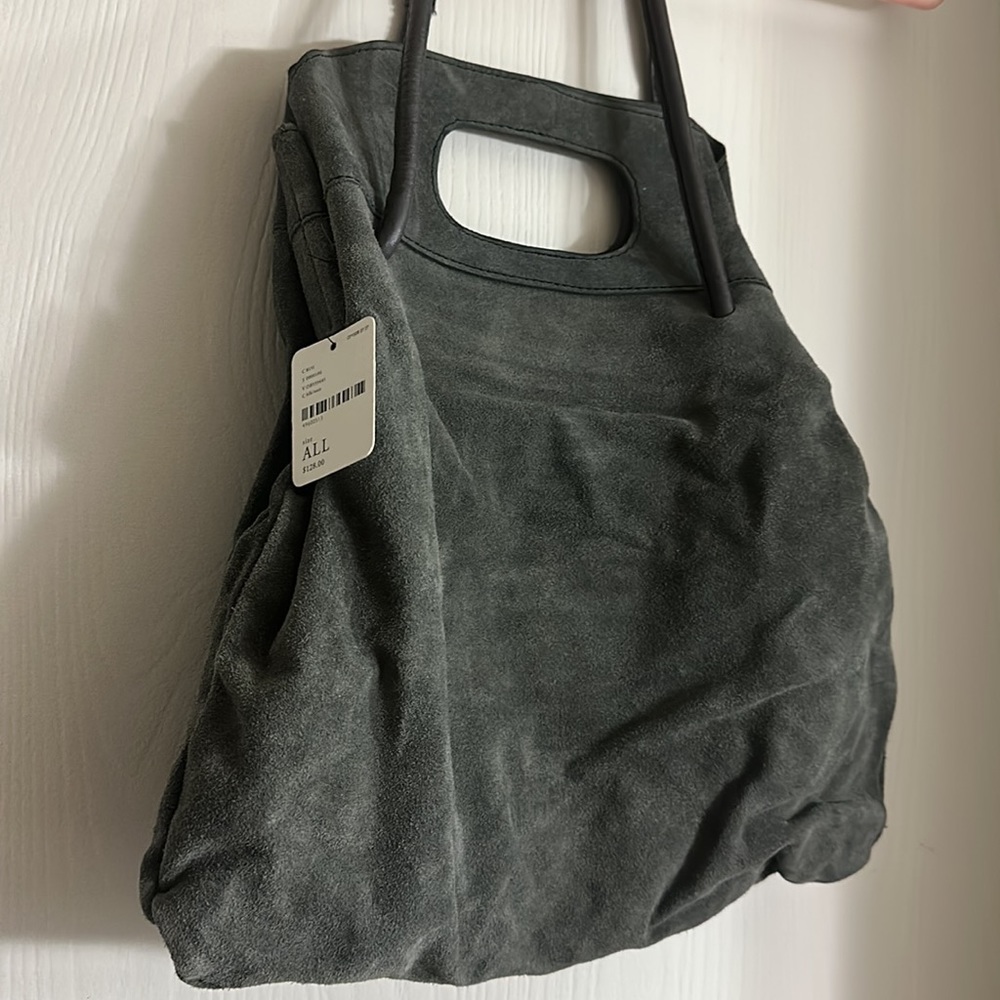 Gray suede free people hobo shoulder bag - Picture 3 of 9